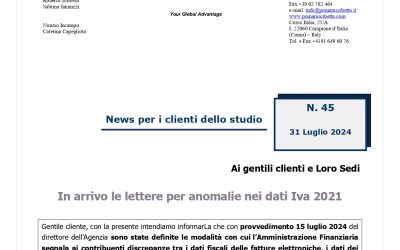 In arrivo le lettere per anomalie nei dati Iva 2021