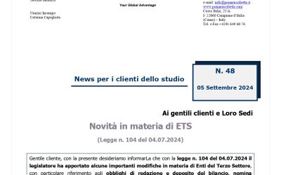 Novità in materia di ETS