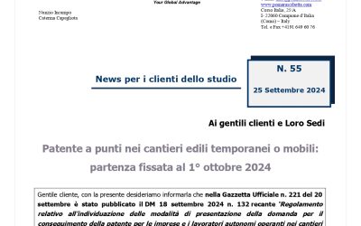 Patente a punti nei cantieri edili temporanei o mobili: partenza fissata al 1° Ottobre 2024