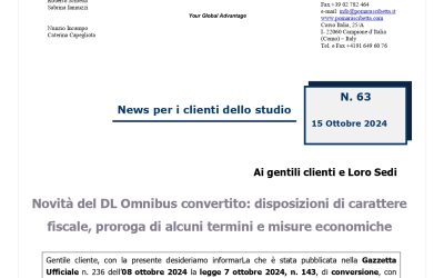 Novità del DL Ominbus convertito: disposizioni di carattere fiscale, propaganda  di alcuni termini e misure economiche