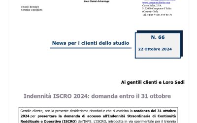 Indennità ISCRO 2024: domanda entro il 31 ottobre